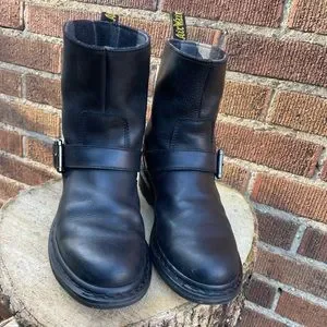 【Dr.Martens】 SLATE MEG BIKER ANKLE BOOT Dr. Martens Brown Leather Slate Meg Biker Ankle Boot size 7